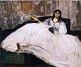 Reclining Canvas Paintings - Baudelaire's Mistress, Reclining